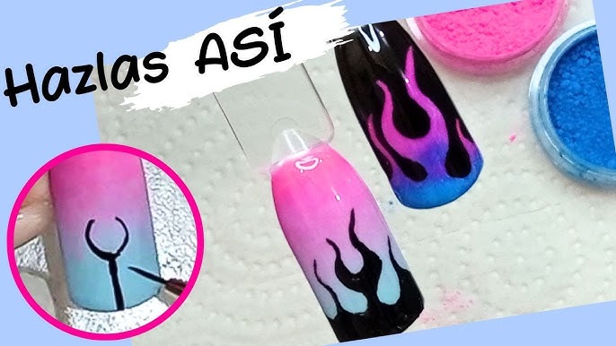Diseño De Fuego en Uñas Paso a Paso