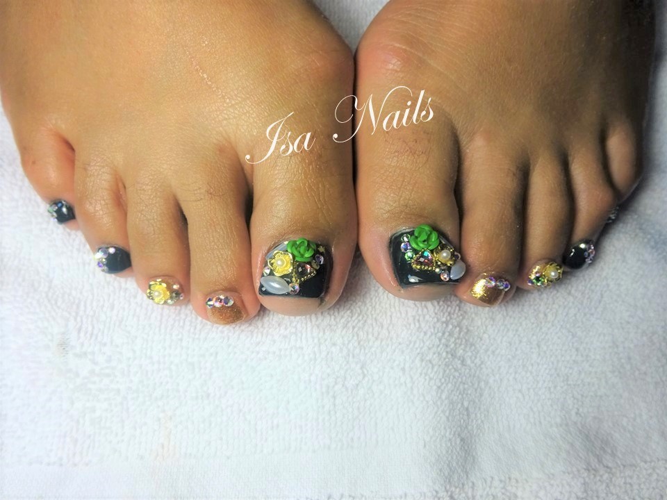 Diseño De Pedicura Uñas Frida Kahlo