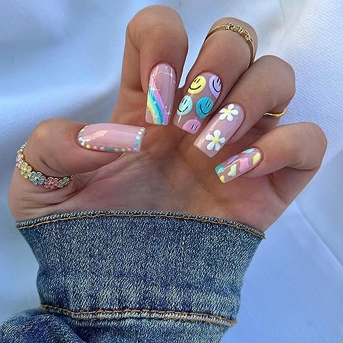 Diseño De Uñas Acriicas Medianas Arcoiris