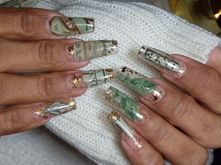 Diseño De Uñas Acrilicas Con Billetes