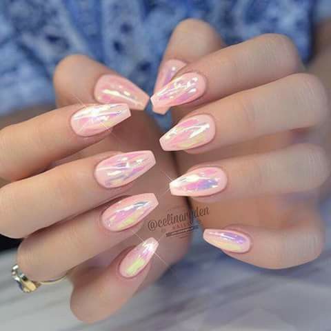 Diseño De Uñas Ballerina Efecto Espejo