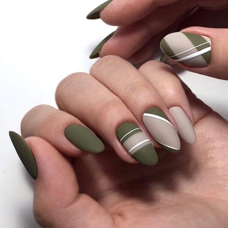 diseno-de-unas-blanco-con-verde-militar-3