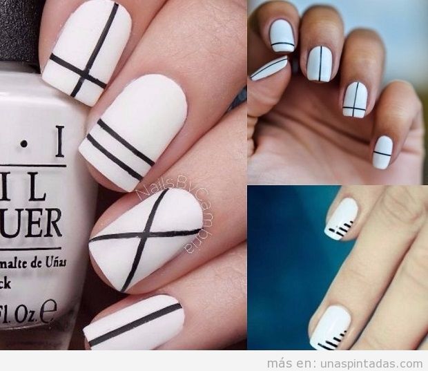 diseno-de-unas-blanco-y-negro-rayas-y-puntos-7
