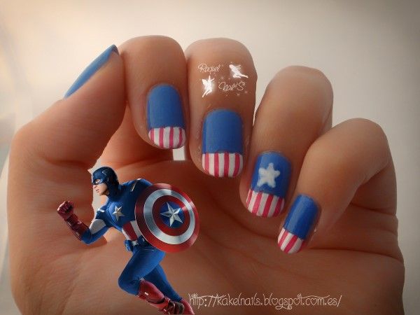 Diseño De Uñas Capitan America
