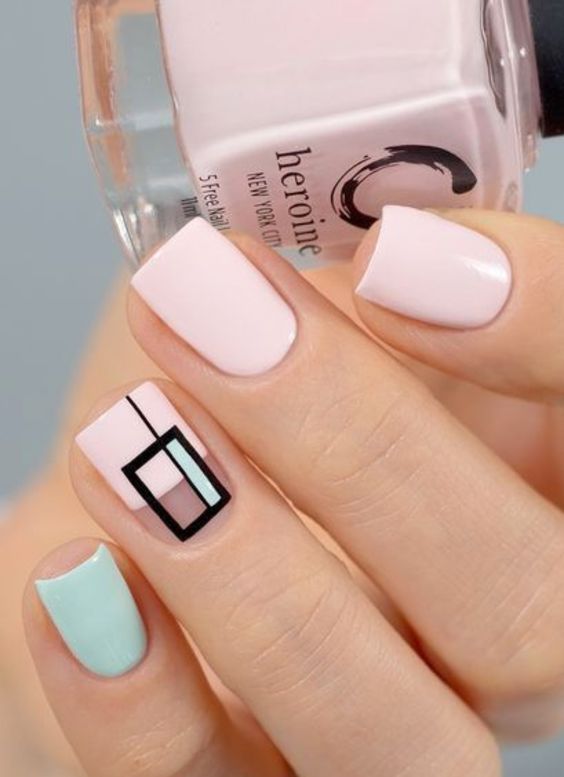 diseno-de-unas-colores-lisos-cortas-cuadradas-2