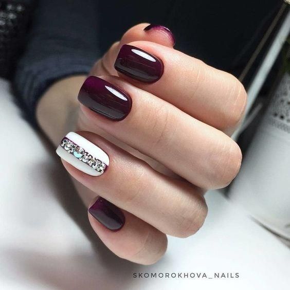Diseño De Uñas Con Gelish Vino 【IDEAS E IMÁGENES】