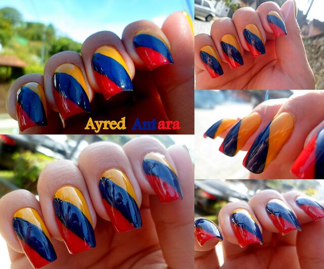 Diseño De Uñas Con La Bandera De Venezuela