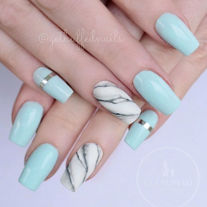 Diseño De Uñas Confeti Verde Mnta