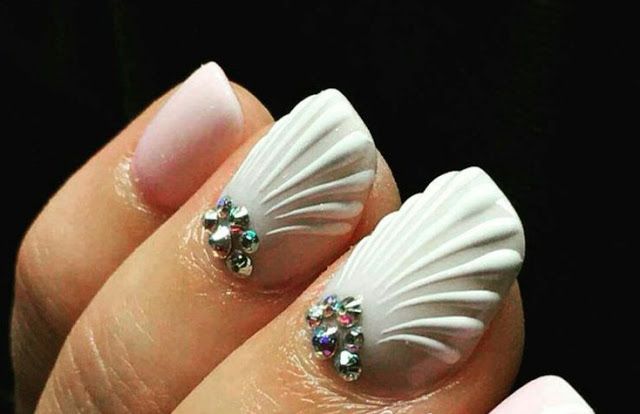 Diseño De Uñas De Concha De Mar