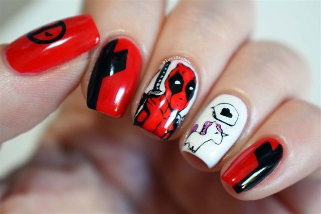 Diseño De Uñas De Deadpool