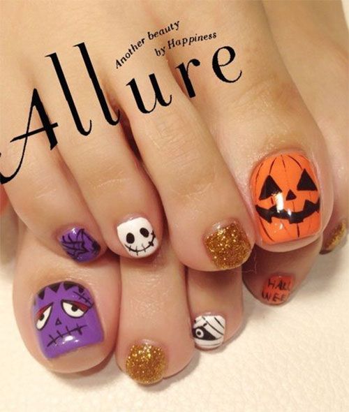 Diseño De Uñas De Hallowui Para Pies