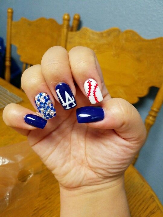 Diseño De Uñas Dodgers