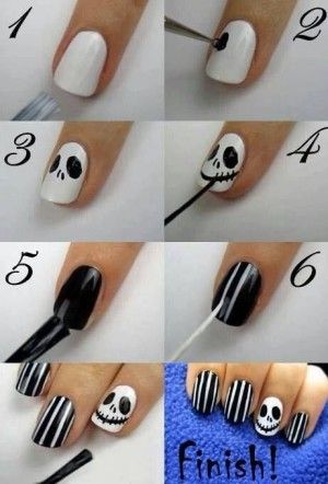 Diseño De Uñas en Blanco Y Negro Paso a Paso