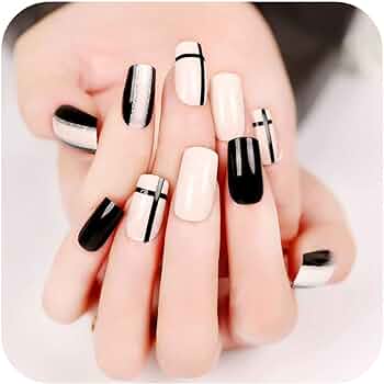 diseno-de-unas-en-color-negro-con-blanco-y-cruces-6