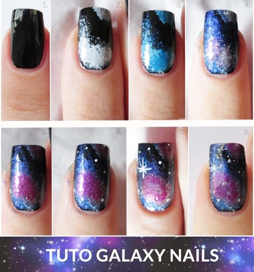 Diseño De Uñas Galaxia Paso a Paso