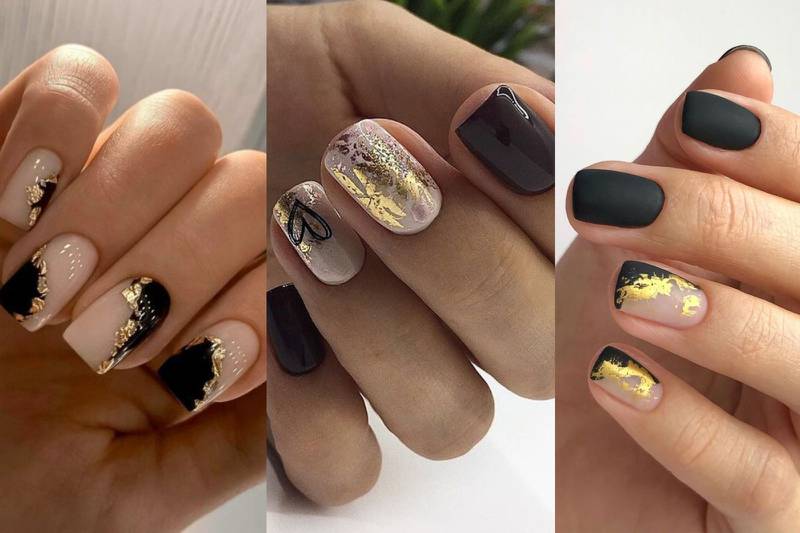 diseno-de-unas-naturales-con-esmalte-negro-y-dorado-5