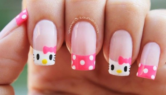 diseno-de-unas-para-ninas-de-hellow-kity-y-corazones-2
