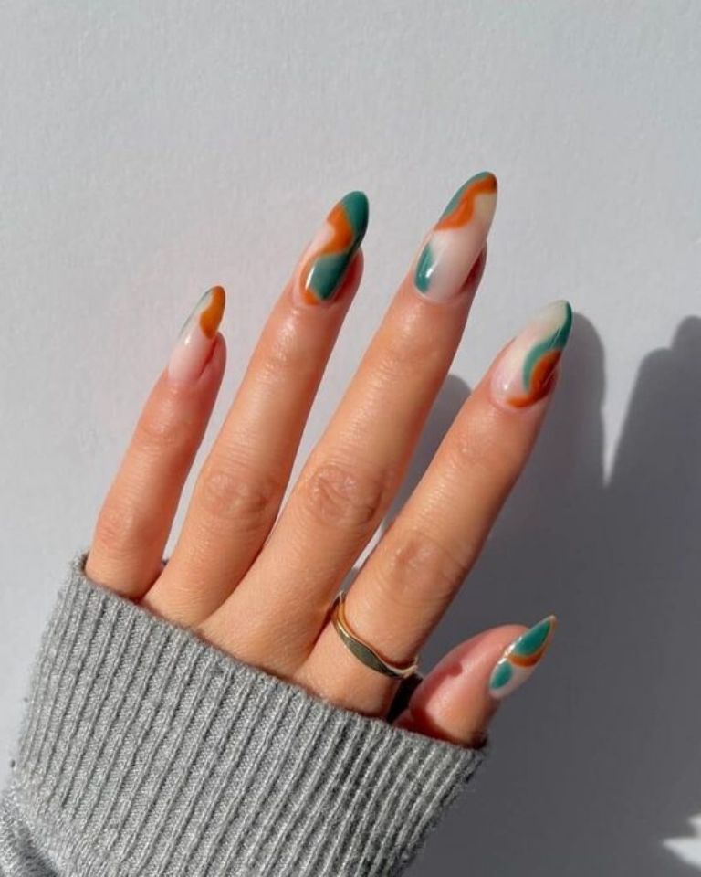 diseno-de-unas-verde-y-naranja-4