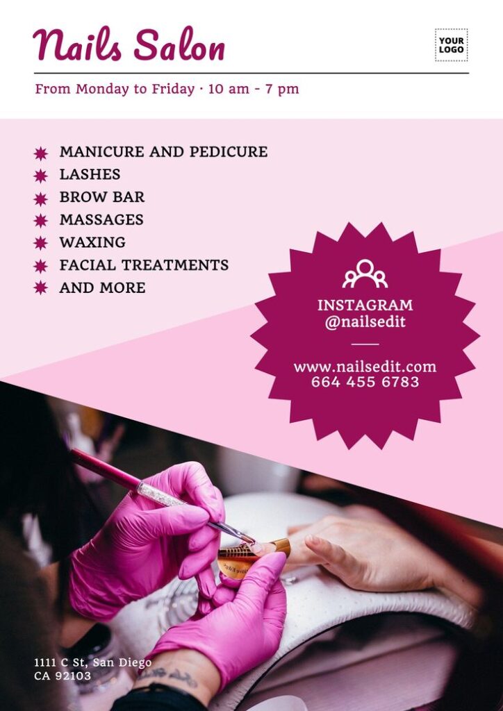 Diseño Editable Para Estetica De Uñas