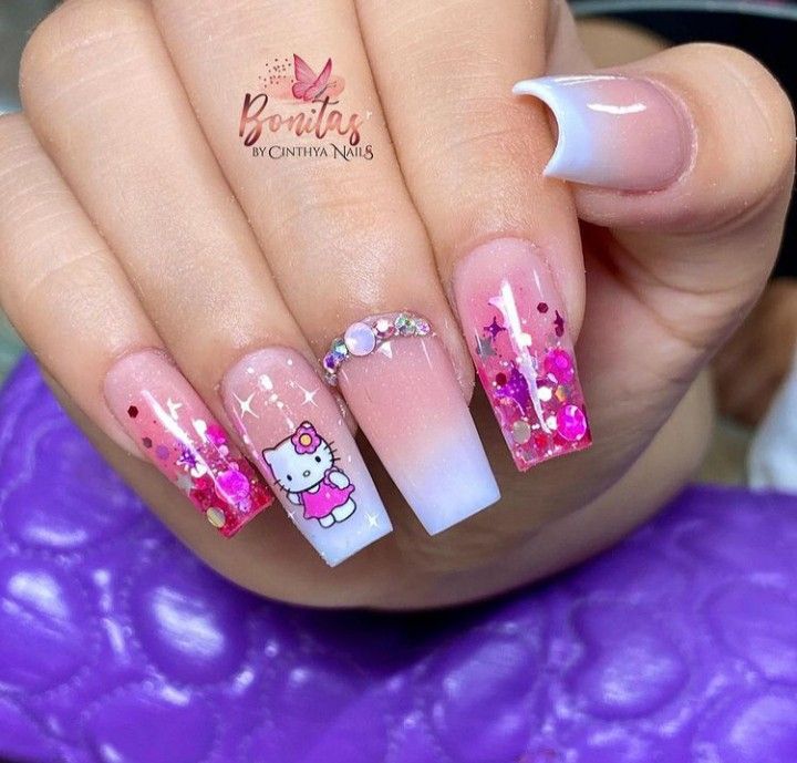 Diseños De Uñas Acrilicas Hello Kitty