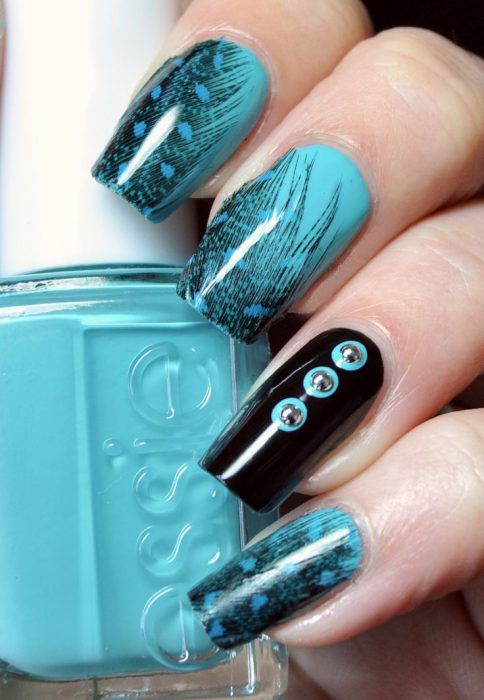 Diseños De Uñas Azul Verde 【IDEAS E IMÁGENES】