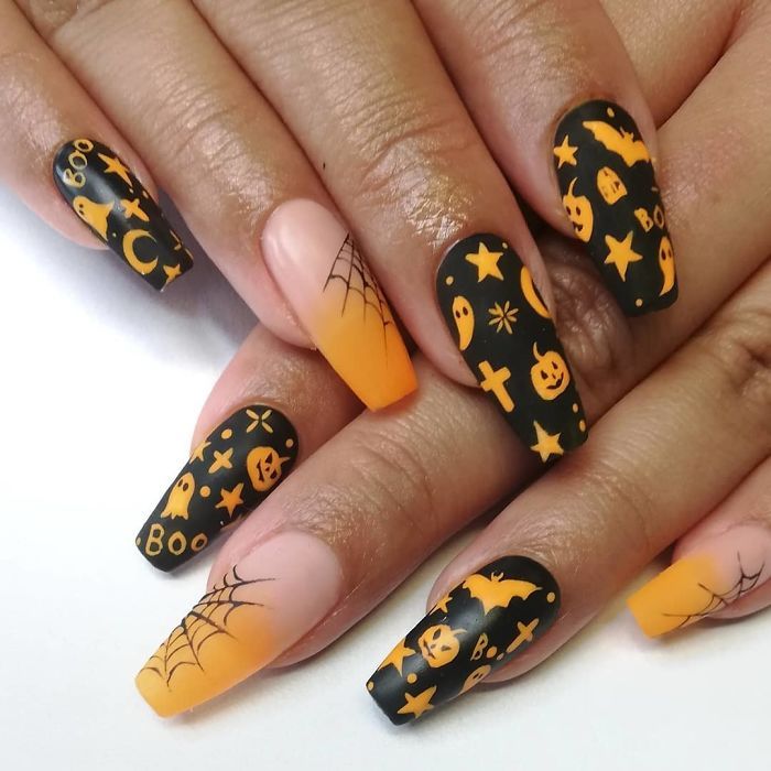 Diseños De Uñas Color Dorado Hallowen