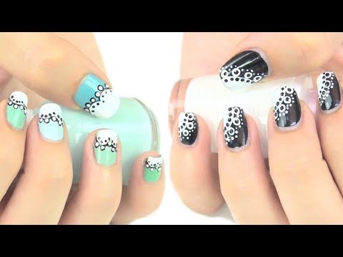 disenos-de-unas-color-menta-con-puntitos-5