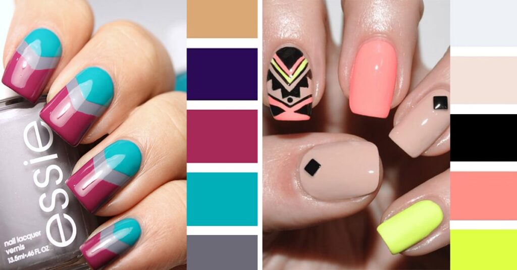 Diseños De Uñas Colores Combinados