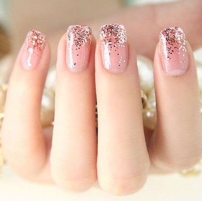 Diseños De Uñas Con Diamantina Rosa