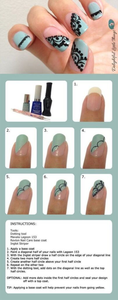 Diseños De Uñas Con Encaje Paso a Paso