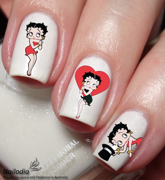 Diseños De Uñas Con Estiquer De Betty Boop