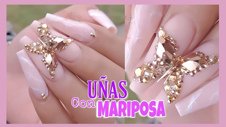 Diseños De Uñas Con Mariposas Con Swarovski