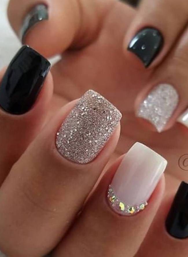 Diseños De Uñas De Brillos Sencillas Pero Elegantes 【IDEAS E IMÁGENES】
