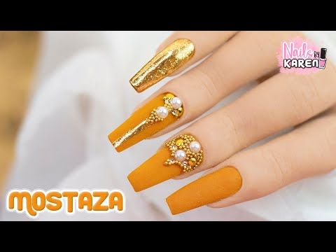 disenos-de-unas-de-color-mostaza-que-diga-love-5