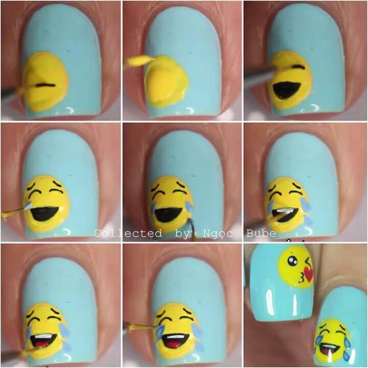 Diseños De Uñas De Emojis Paso a Paso