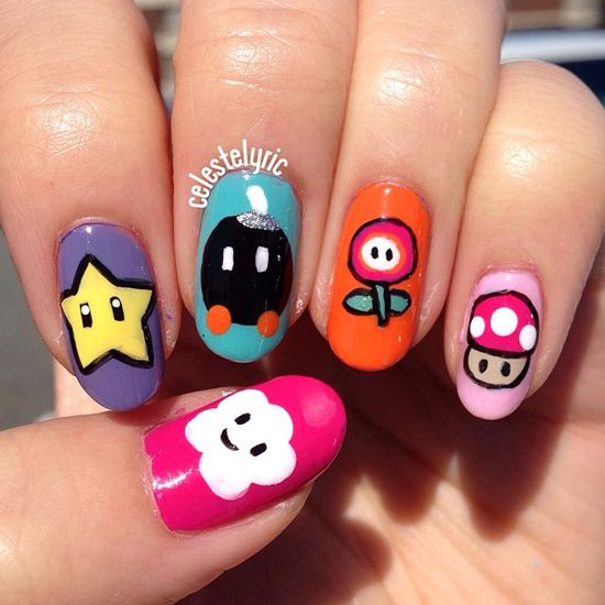 Diseños De Uñas De Mario Bros