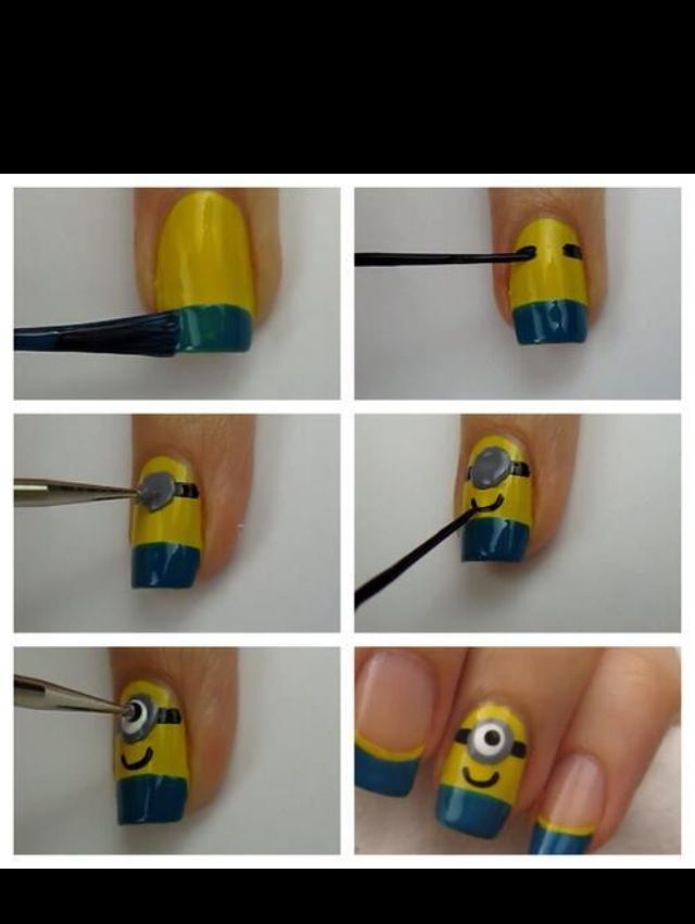 Diseños De Uñas De Minions Paso a Paso