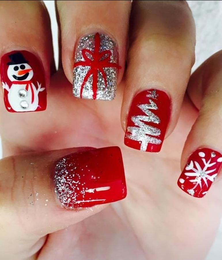 Diseños De Uñas Navideñas Rojas Fotos 【IDEAS E IMÁGENES】