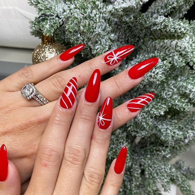 Diseños De Uñas Navideñas Rojas Fotos 【IDEAS E IMÁGENES】