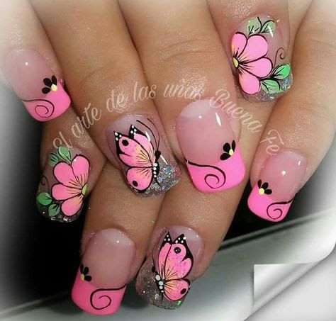 Diseños De Uñas Para Manos Con Mariposas