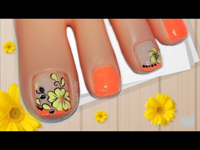 Diseños De Uñas Para Pies Color Naranja