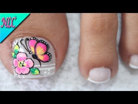 Diseños De Uñas Para Pies Mariposas Y Flores