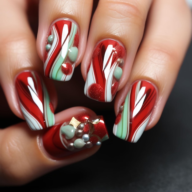 disenos-de-unas-rojo-con-verde-7