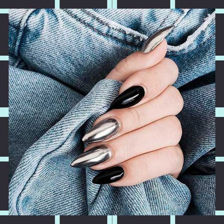 unas-acrilicas-espejos-disenos-de-color-negro-y-plateado-5