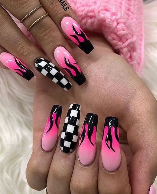 Uñas Esculpidas Diseños De Fuego